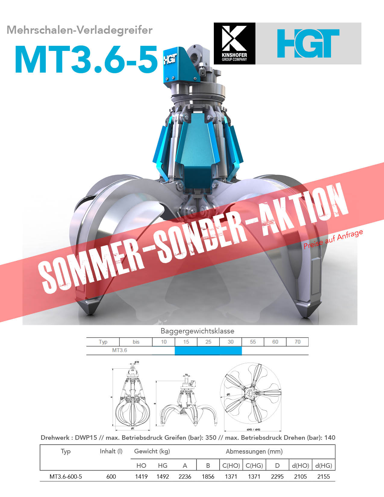 HGT Sommeraktion 2026 – Mehrschalen-Verladegreifer MT3.6-600-5